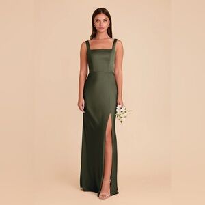 Birdy Grey Alex Convertible Dress Matte Satin - Olive Small